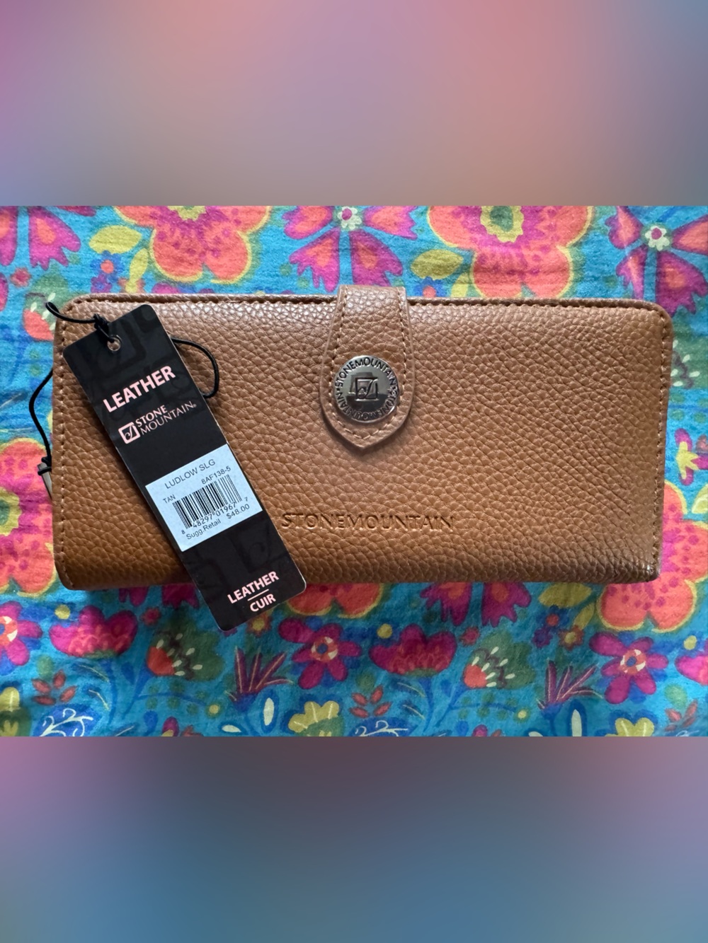 Stone Mountain Tan Leather Zip-Around Clutch Wallet